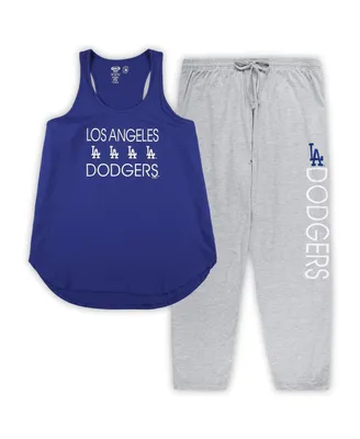 Women's Concepts Sport Royal, Heather Gray Los Angeles Dodgers Plus Size Meter Tank Top and Pants Sleep Set