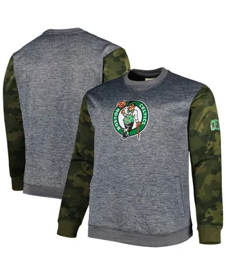 Fanatics Men's Heather Charcoal Boston Celtics Big and Tall Camo Stitched Sweatshirt
