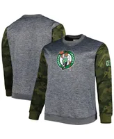 Fanatics Men's Heather Charcoal Boston Celtics Big and Tall Camo Stitched Sweatshirt