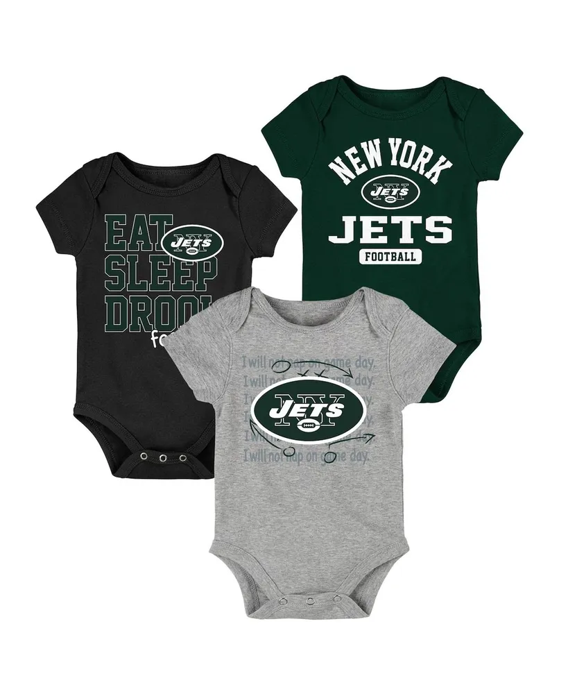 Infant Philadelphia Eagles Midnight Green/Black/Heathered Gray 3-Pack Game  On Bodysuit Set