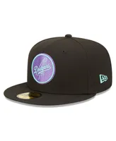 Men's New Era Black Los Angeles Dodgers 40th Anniversary Black Light 59FIFTY Fitted Hat