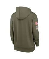 Women's Nike Olive Cleveland Browns 2022 Salute To Service Performance Pullover Hoodie