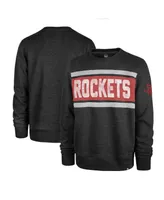 Men's '47 Brand Heather Black Houston Rockets Tribeca Emerson Pullover Sweatshirt