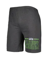 Men's Concepts Sport Charcoal and Neon Green Seattle Seahawks Meter T-shirt Shorts Sleep Set