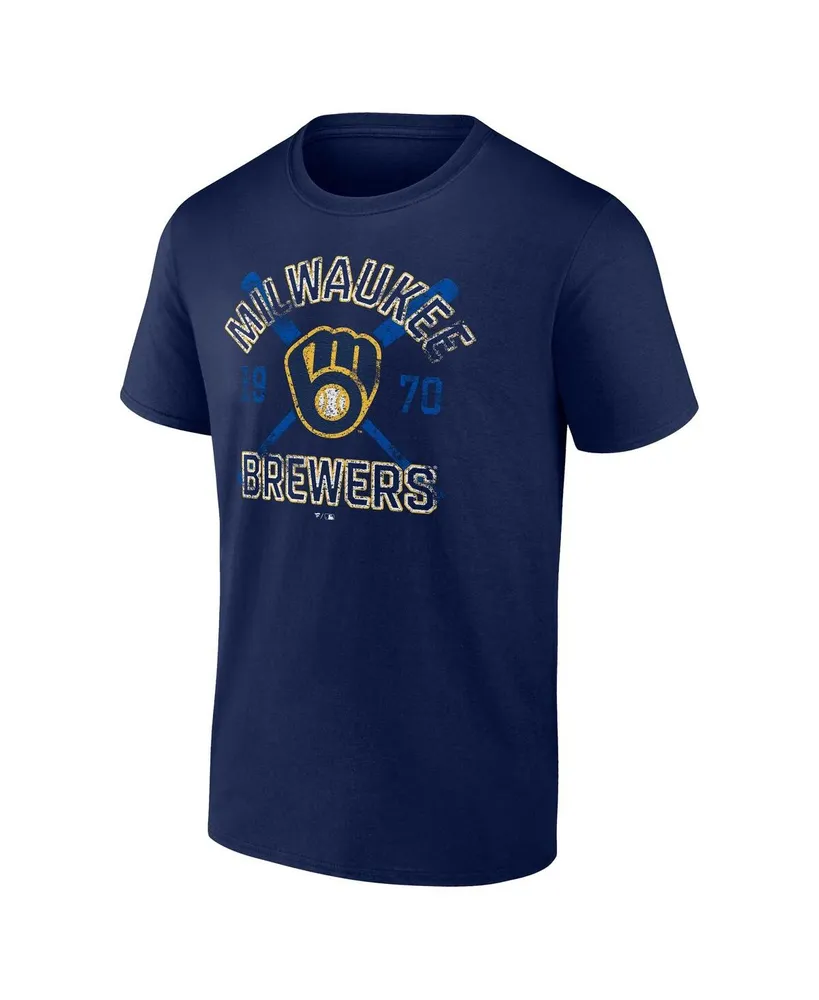 Men's Fanatics Navy Milwaukee Brewers Second Wind T-shirt