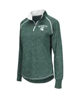 Women's Colosseum Green Michigan State Spartans Bikram Quarter-Zip Pullover Jacket