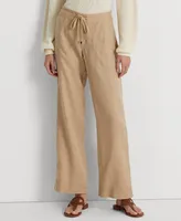 Lauren Ralph Petite Wide-Leg Linen Pants