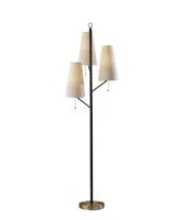 Adesso Daniel Floor Lamp - Black with Antique