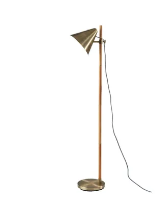 Adesso Bryn Floor Lamp - Natural Rubberwood Antique