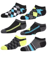 MeMoi Boys 6 Pairs Argyle Flow Low Cut Socks