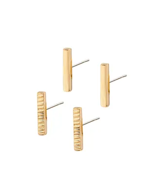 Soko 24K Gold-Plated Meta Bar Stud Earring 4 Piece Set