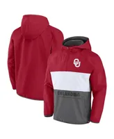 Men's Fanatics Crimson Oklahoma Sooners Victory On Raglan Quarter-Zip Hoodie