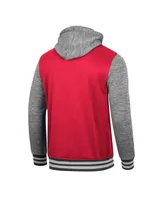 Men's Colosseum Red Wisconsin Badgers Robinson Hoodie Full-Snap Jacket