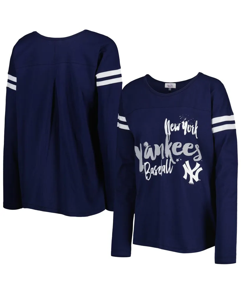 Women's Touch Navy New York Yankees Free Agent Long Sleeve T-shirt