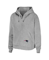 Women's Wear by Erin Andrews Heathered Gray New England Patriots Team Full-Zip Hoodie