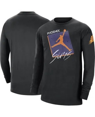 Men's Jordan Black Phoenix Suns Courtside Max 90 Vintage-Like Wash Statement Edition Long Sleeve T-shirt