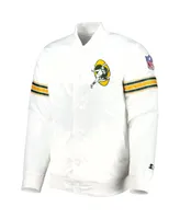 Men's Starter White Green Bay Packers The Power Forward Full-Snap Jacket