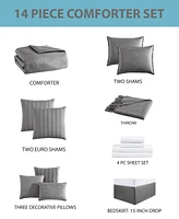 Hallmart Collectibles Charlotte 14 Piece Comforter Set, Queen