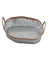 Rosemary Lane Metal Galvanized Tray, Set of 3, 14", 22", 28" W