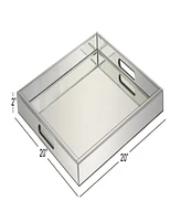 Rosemary Lane Wood Mirrored Tray, 20" x 20" x 2"