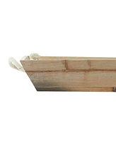 Rosemary Lane Wood Tray with Metal Stripe, Set of 2, 19", 17" W