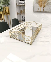 Rosemary Lane Metal Mirrored Tray, 25" x 15" x 5"
