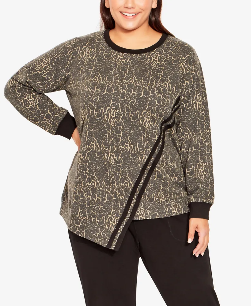 Avenue Plus Size Splice Stripe Top