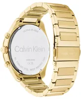 Calvin Klein Men's Multifunction Gold-Tone Stainless Steel Bracelet Watch 45mm