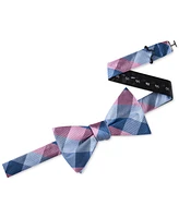 Tommy Hilfiger Men's Buffalo Check Bow Tie & Solid Pocket Square Set