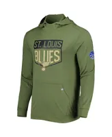 Men's LevelWear Olive St. Louis Blues Thrive Tri-Blend Pullover Hoodie
