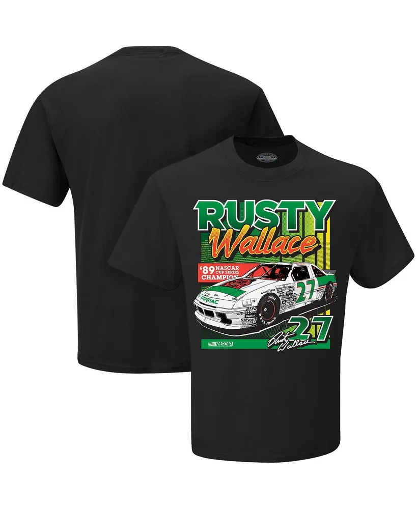 Men's Checkered Flag Sports Black Rusty Wallace '89 Nascar Cup Series Champion T-shirt