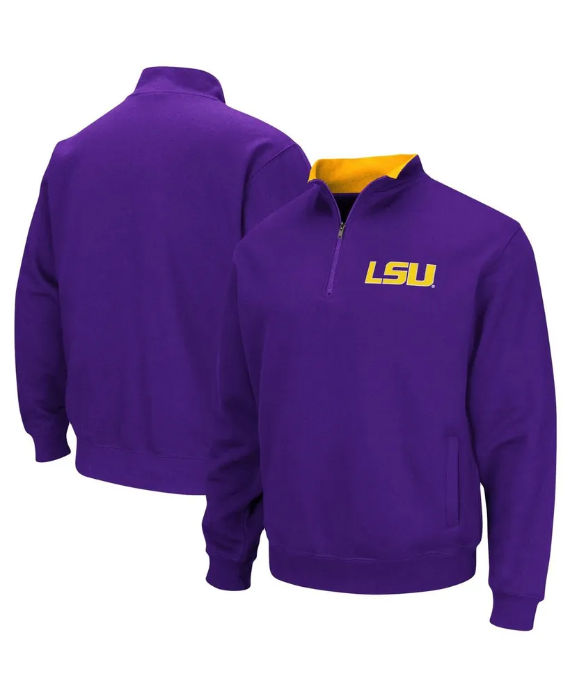 Men's Colosseum Purple Lsu Tigers Big and Tall Tortugas Quarter-Zip Jacket