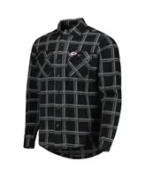 Men's Antigua Black Kansas City Chiefs Industry Flannel Button-Up Shirt Jacket