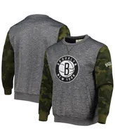 Men's Fanatics Heather Charcoal Brooklyn Nets Camo Stitched Sweatshirt