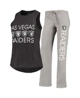 Women's Concepts Sport Black, Gray Las Vegas Raiders Plus Meter Tank Top and Pants Sleep Set