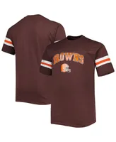 Men's Brown Cleveland Browns Big and Tall Arm Stripe T-shirt