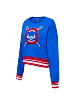 Women's Pro Standard Royal Chicago Cubs Mash Up Pullover Sweatshirt