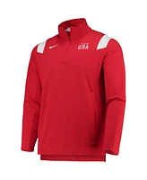 Men's Nike Red Team Usa On-Field Quarter-Zip Jacket