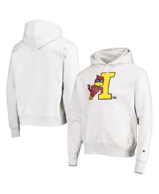 Men's Champion Heathered Gray Iowa State Cyclones Team Vault Logo Reverse Weave Pullover Hoodie