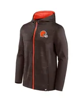 Men's Fanatics Brown, Orange Cleveland Browns Ball Carrier Full-Zip Hoodie