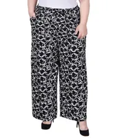 Ny Collection Plus Wide Leg Pull On Pants