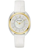 Bulova Women's Duality Diamond (1/10 ct. t.w.) Two-Tone Stainless Steel Bracelet Watch Box Set 34mm