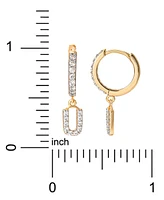 Giani Bernini Cubic Zirconia Initial Dangle Hoop Earrings in 18k Gold-Plated Sterling Silver, Created for Macy's