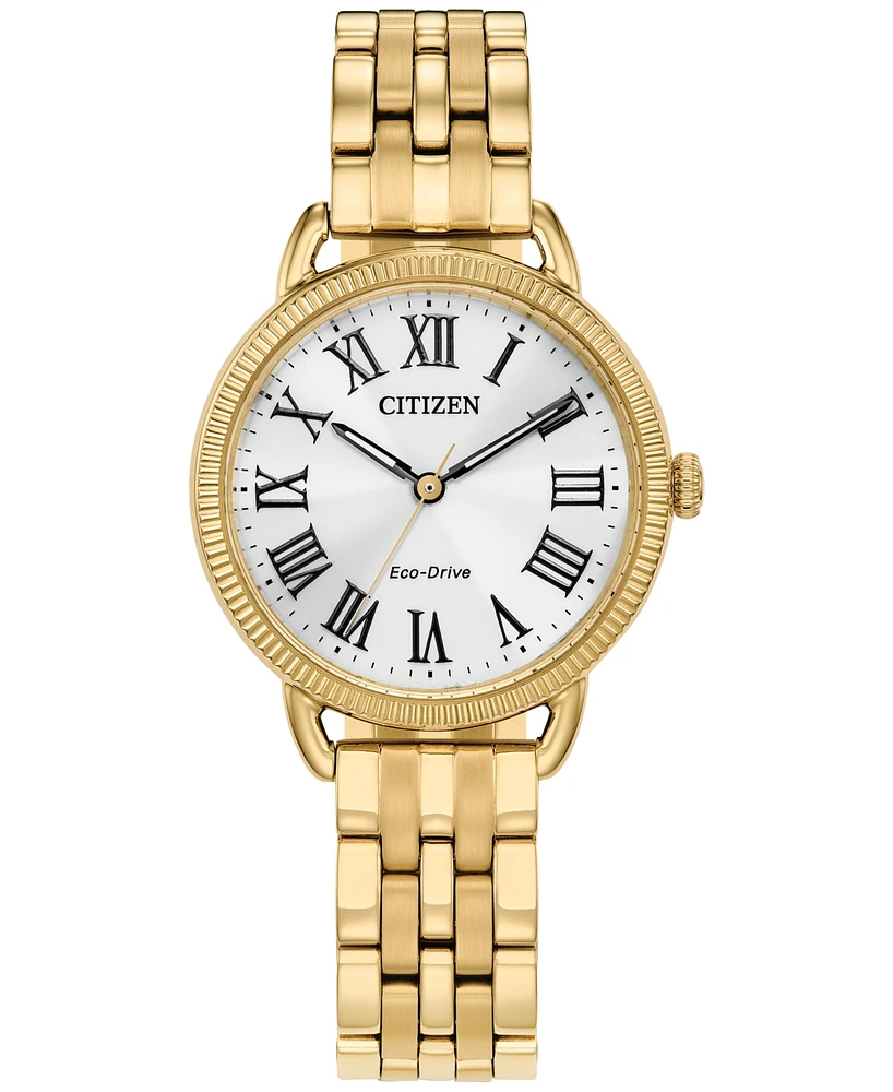 Citizen Eco-Drive Women's Gold-Tone Stainless Steel Bracelet Watch 29mm - Gold