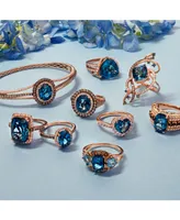 Le Vian Deep Sea Blue Topaz (4 ct. t.w.) & Diamond (7/8 ct.t.w.) Statement Ring 14k Rose Gold (Also Opal, Citrine, Amethyst, Garnet Mint Julep