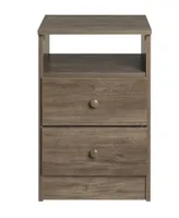 Prepac Astrid 2-Drawer Nightstand with Open Shelf