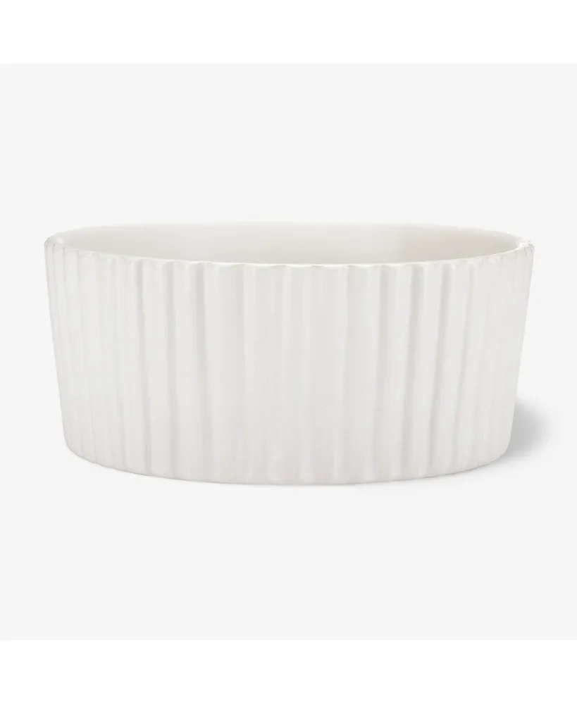 Waggo Ripple Dog Bowl White