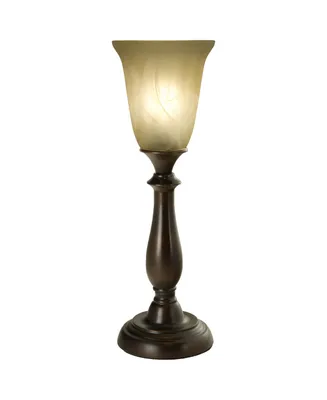 Rustic Lamp with Marbleized Alabaster Glass Shade