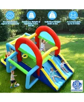 Costway Inflatable Bounce House Kids Bouncy Jumping Castle w/ Dual Slides & 480W Blower