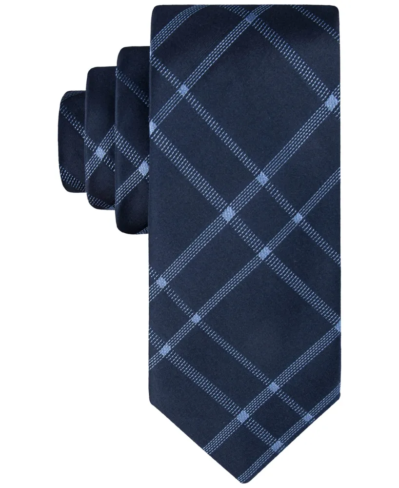 Calvin Klein Men's Stitch Plaid Tie